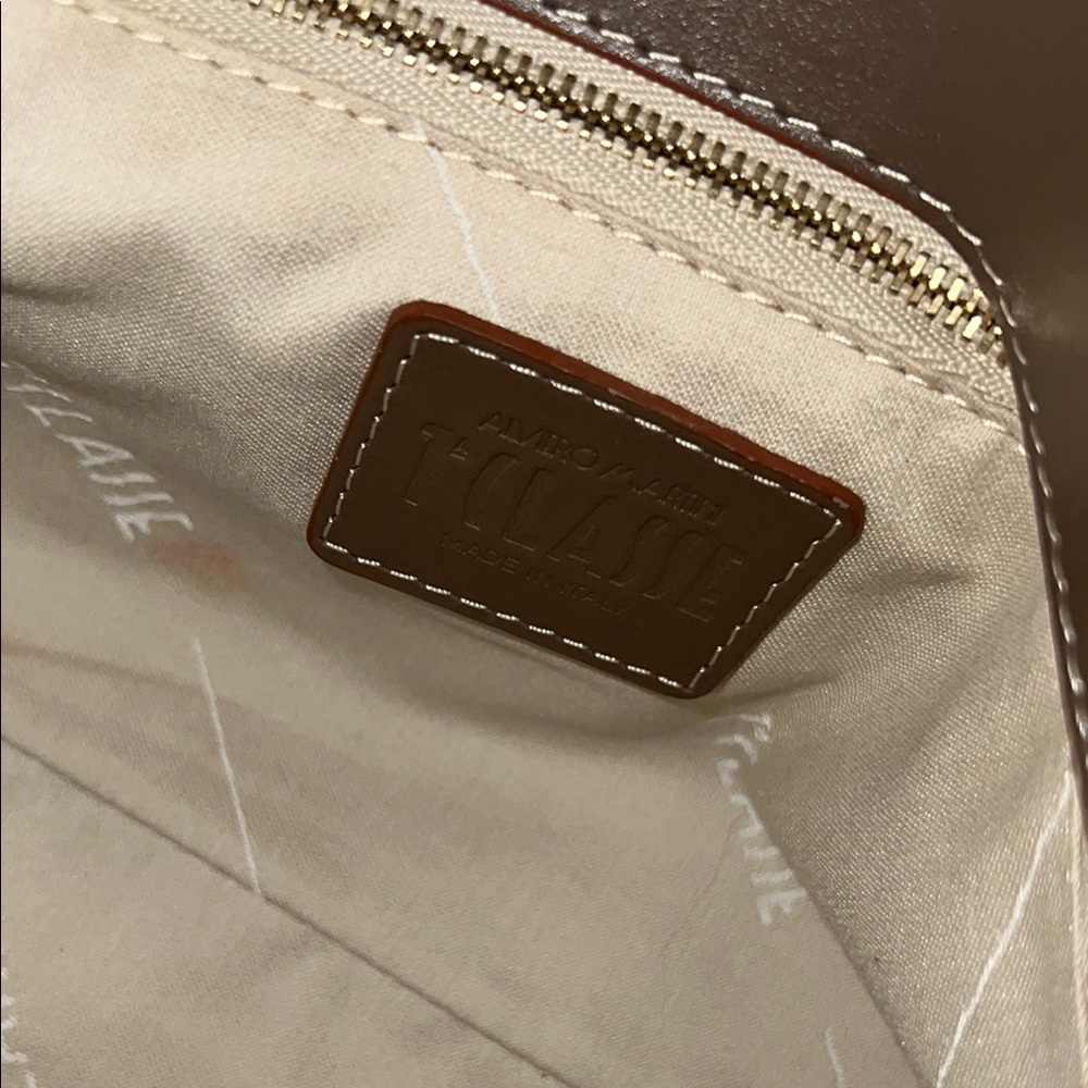 Alviero Martini Brown and Tan Shoulder Bag with Map Design - Picture 6 of 12